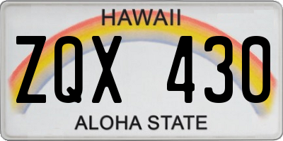 HI license plate ZQX430