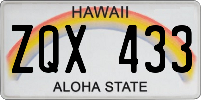 HI license plate ZQX433