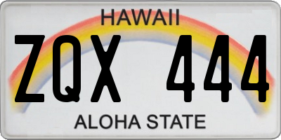 HI license plate ZQX444