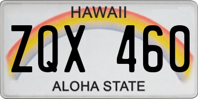 HI license plate ZQX460