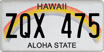 HI license plate ZQX475