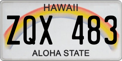 HI license plate ZQX483