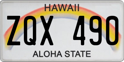 HI license plate ZQX490