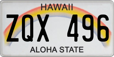 HI license plate ZQX496