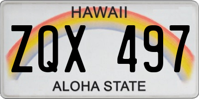 HI license plate ZQX497