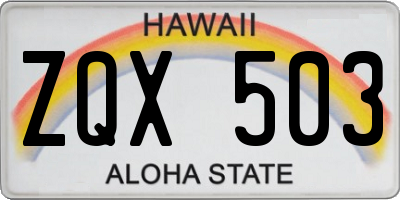 HI license plate ZQX503
