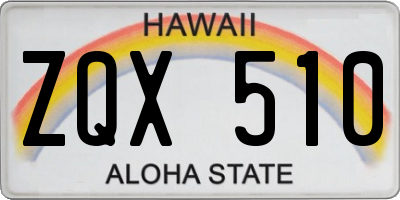 HI license plate ZQX510