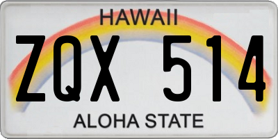 HI license plate ZQX514
