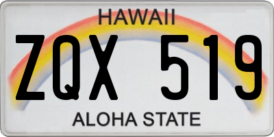 HI license plate ZQX519