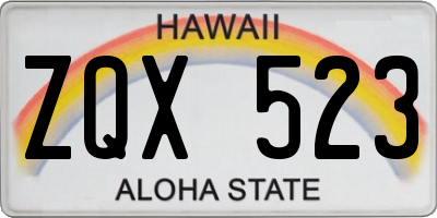HI license plate ZQX523