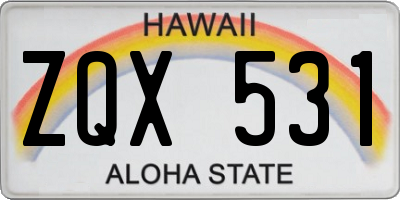 HI license plate ZQX531