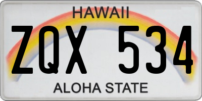 HI license plate ZQX534