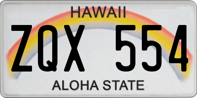 HI license plate ZQX554