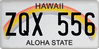 HI license plate ZQX556