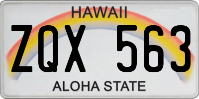 HI license plate ZQX563