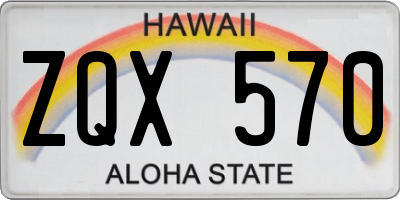 HI license plate ZQX570
