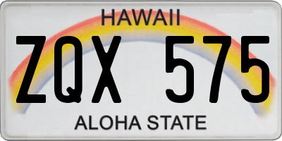 HI license plate ZQX575