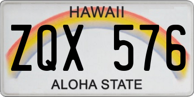 HI license plate ZQX576