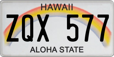 HI license plate ZQX577