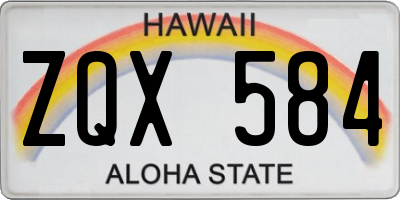 HI license plate ZQX584