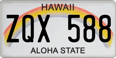 HI license plate ZQX588