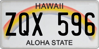 HI license plate ZQX596
