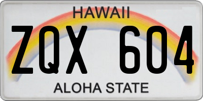 HI license plate ZQX604