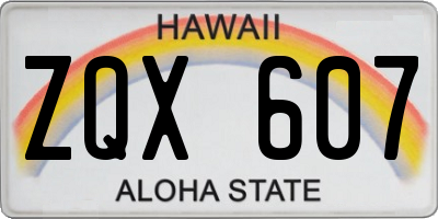 HI license plate ZQX607
