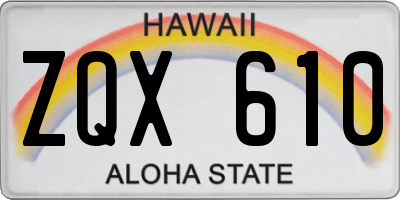 HI license plate ZQX610