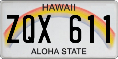 HI license plate ZQX611