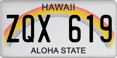 HI license plate ZQX619