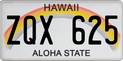 HI license plate ZQX625
