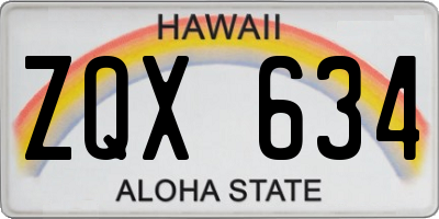 HI license plate ZQX634