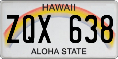 HI license plate ZQX638