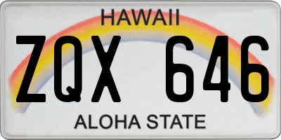 HI license plate ZQX646