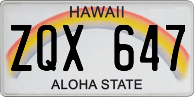 HI license plate ZQX647