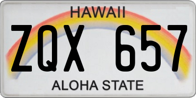 HI license plate ZQX657