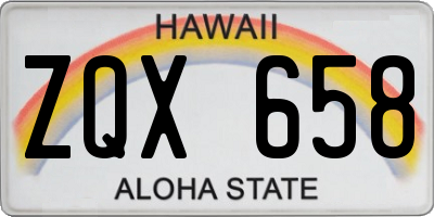 HI license plate ZQX658