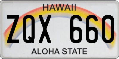 HI license plate ZQX660