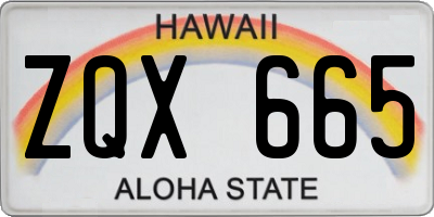 HI license plate ZQX665