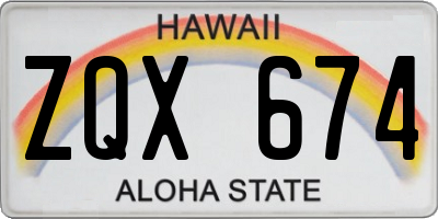 HI license plate ZQX674