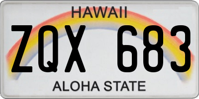 HI license plate ZQX683