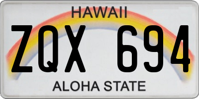 HI license plate ZQX694
