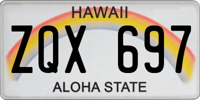 HI license plate ZQX697