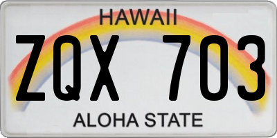 HI license plate ZQX703