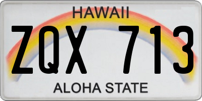 HI license plate ZQX713
