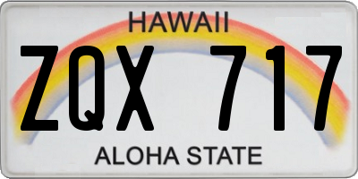 HI license plate ZQX717