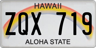 HI license plate ZQX719
