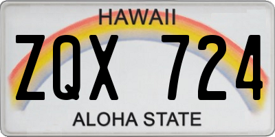 HI license plate ZQX724