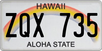 HI license plate ZQX735